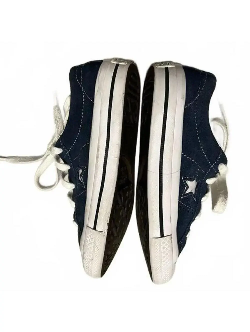 Converse Chuck Taylor Leather All Star Navy Blue White Suede Sneaker Shoe 1.5